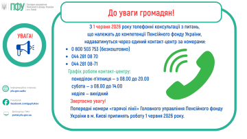 Оголошення про зміни телефонів контакт-центру ПФУ: фото КМДА