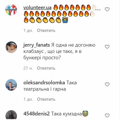 Комментарии к публикации, скриншот: Instagram