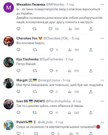 Скриншот комментариев, twitter