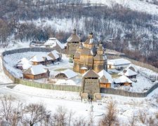 Удивительное зрелище: заснеженную Хортицу показали с высоты птичьего полета