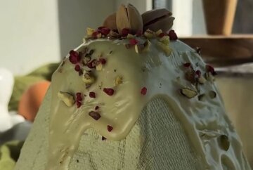 Творожная фисташковая паска: фото скрин рецепта