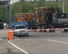 з Чорнобиля масово вивозять ліс-кругляк, скрін з відео