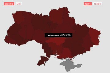 Коронавірус в Україні, скрін: my.ua/coronavirus