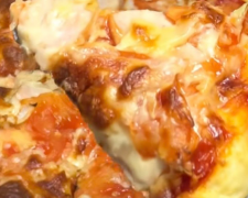 Піца на сирному тіст: фото скрін рецепту