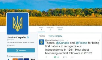 В Twitter появился официальный аккаунт Украины