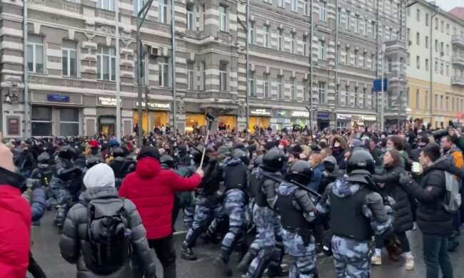 протести в Росії, скріншот з відео