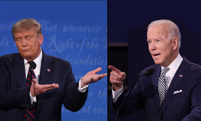 Дональд Трамп і Джо Байден, фото Getty Images, колаж