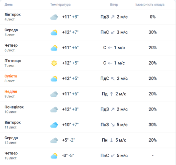 Погода в Киеве. Фото: скрин meta.ua
