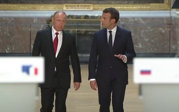 Путин и Макрон. Фото: скриншот youtube