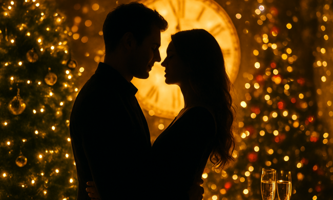 Влюбленная пара, Новый год, изображение: Знай.ua