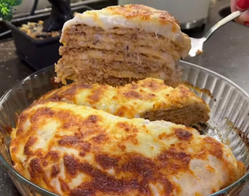 Блинный торт-лазанья: фото скрин рецепта