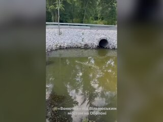 Канализационный сток в заливе Оболонь возле Вильнюсского моста