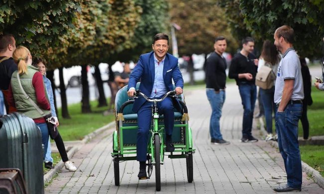 Лідер Студії "Квартал 95" Володимир Зеленський на зйомках