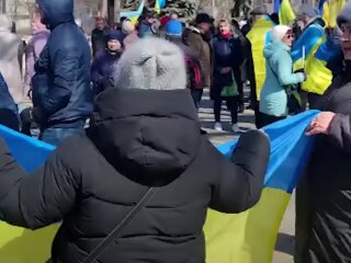 мітинг проти окупації. Фото: скрін youtube