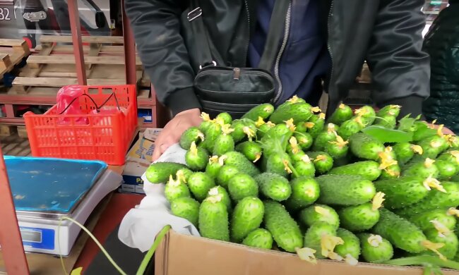 Продажа огурцов. Фото: скрин youtube