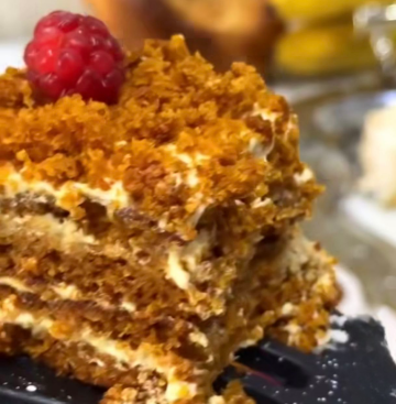 Лінивий медовик: фото скрін рецепту