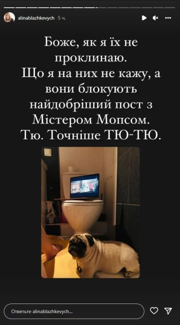 Алина Блажкевич, скриншот: Instagram Stories