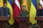 Брифінг Зеленського та представників урядів Іспанії та Данії. Фото: Youtube