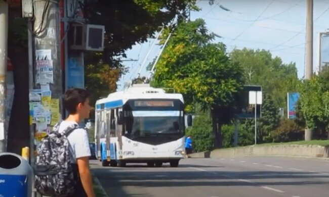 троллейбус, Днепр, скриншот из видео