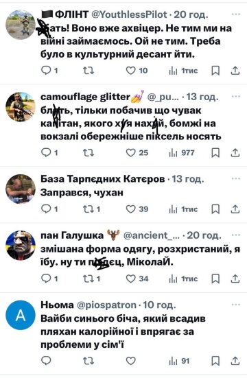 Коментарі, скріншот: X