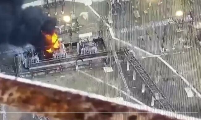 Пожежа на Луганській ТЕС, фото: скріншот