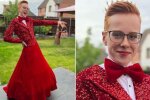 16-річний хлопець одягнув смокінг із червоною сукнею: скрін із Twitter
