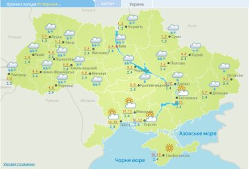 Прогноз на 5 березня, скріншот: Укргідрометцентр