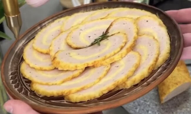 Сирно-курячий рулет: фото скрін рецепту