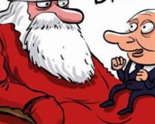 Путін загадав бажання у Санти на колінах