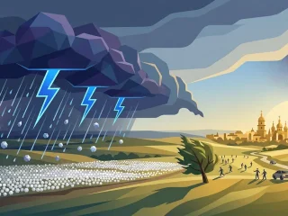 Непогода в Украине: гроза и град
