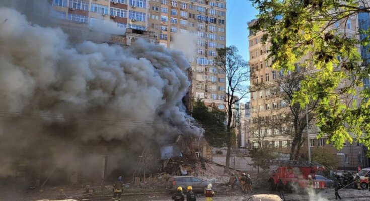 Атака на Киев 17 октября. Фото: скриншот twitter