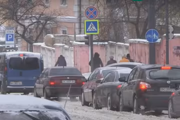 Снегопад во Львове, скриншот с видео