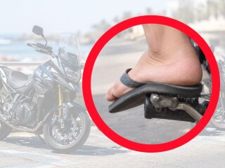Штраф 200 евро за шлепанцы на мотоцикле в Испании
