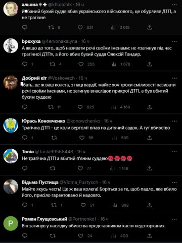 Комментарии к публикации, скриншот: Twitter