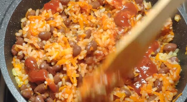 Рис с фасолью и беконом, пошаговый рецепт на ккал, фото, ингредиенты - Пчёлка Руся