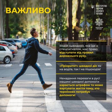 Пам'ятка, як правильно поступитися дорогою "швидкій". МОЗ