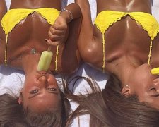 Спокусливі дівчата охолоджуються морозивом та коктейлями (фото)