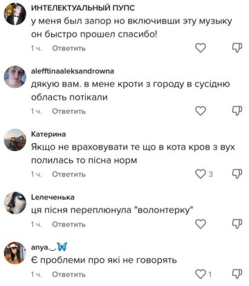 Комментарии к публикации, скриншот: TikTok