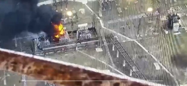 Пожар на Луганской ТЭС, фото: скриншот