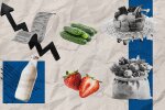 Яйца и молоко в супермаркете