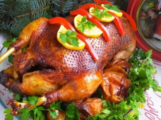 Запеченный гусь на Рождество, фото 1000.menu