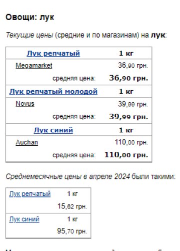 Цены на лук. Фото: скрин Минфин