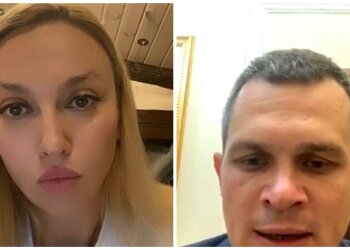 Оля Полякова и Алексей Кучер, скриншот с видео