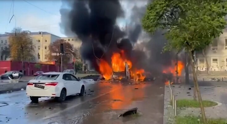 Обстрелы Киева. Фото: скриншот с видео