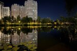 Київ, вечір, озеро, фото із соцмереж