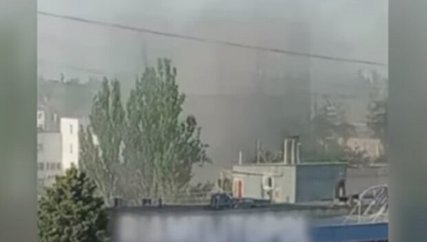 Взрыв в Мелитополе. Фото: скриншот Youtube