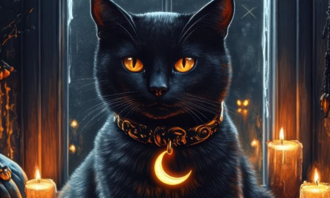 Хеллоуин, черный кот, изображение: Pinterest