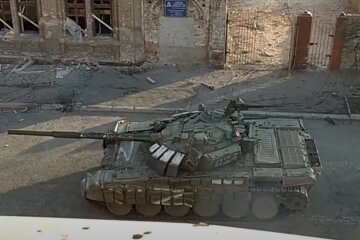 Російський танк. Фото: скрін youtube