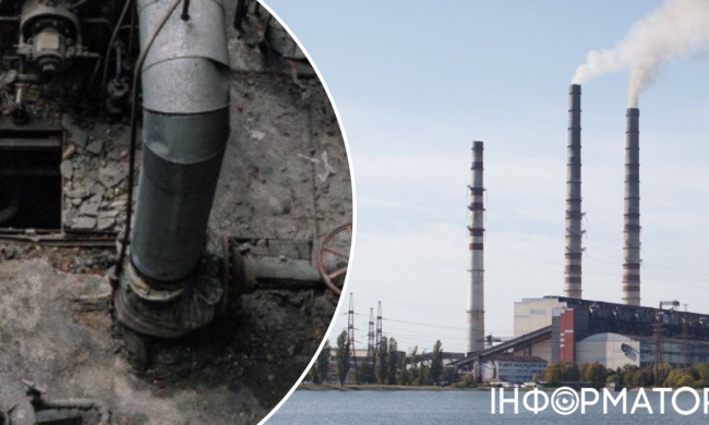 Поврежденная ТЭС ДТЭК после российского удара