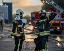 Пожар в Голосеевском районе Киева после атаки